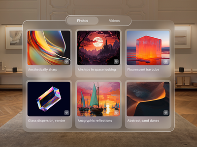 Apple Vision Pro - AI Art App ai ai art apple vison pro clean design ui userınterface ux