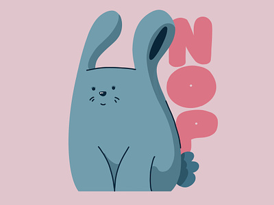 Nop animation branding bunny children illustration cute design funny graphic design illustration line minimal rabbit simple
