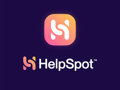 HelpSpot - Logo Concept 01 branding creative logo gradient h help identity design lettermark logo logos modern logo monogram s service spot visual identity design word mark work