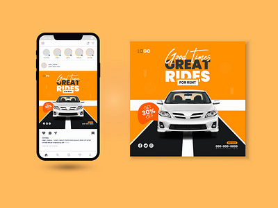 Rent Car Social media banner | Post design cover