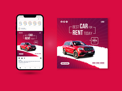 Rent a Car Social media banner | Post design cover