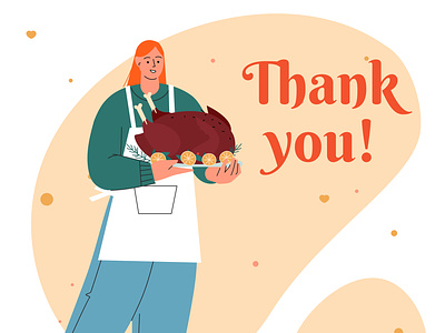 "Thank you" cards character design illustration lifestyle people thanksgiving vector