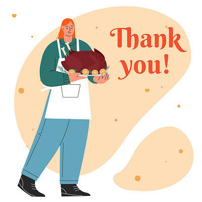 "Thank you" cards character design illustration lifestyle people thanksgiving vector