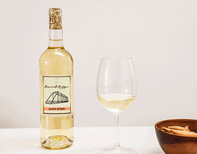 Hopewell Bridge Winery -- Peach Label adobe branding graphic design label logo packaging wine