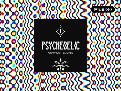 Psychedelic Symbols & Textures assets design elements graphics groovy hippie illustration mood pixelbuddha psychedelic shapes sticker surreal symbols texture trippy vector waves