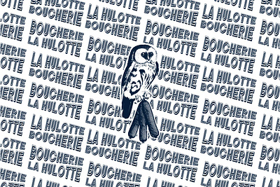 Boucherie La Hulotte branding design graphic design illustration logo typography