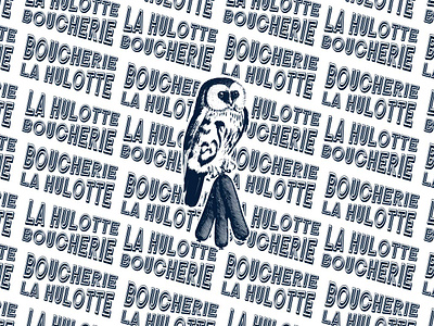 Boucherie La Hulotte branding design graphic design illustration logo typography