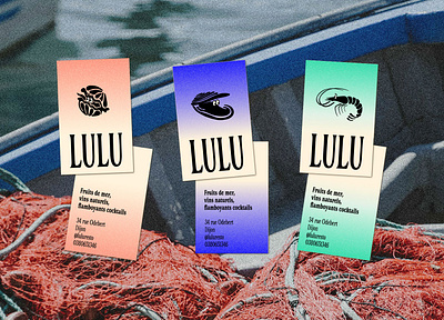 Lulu, restaurant de fruits de mer branding design graphic design illustration logo typography vector