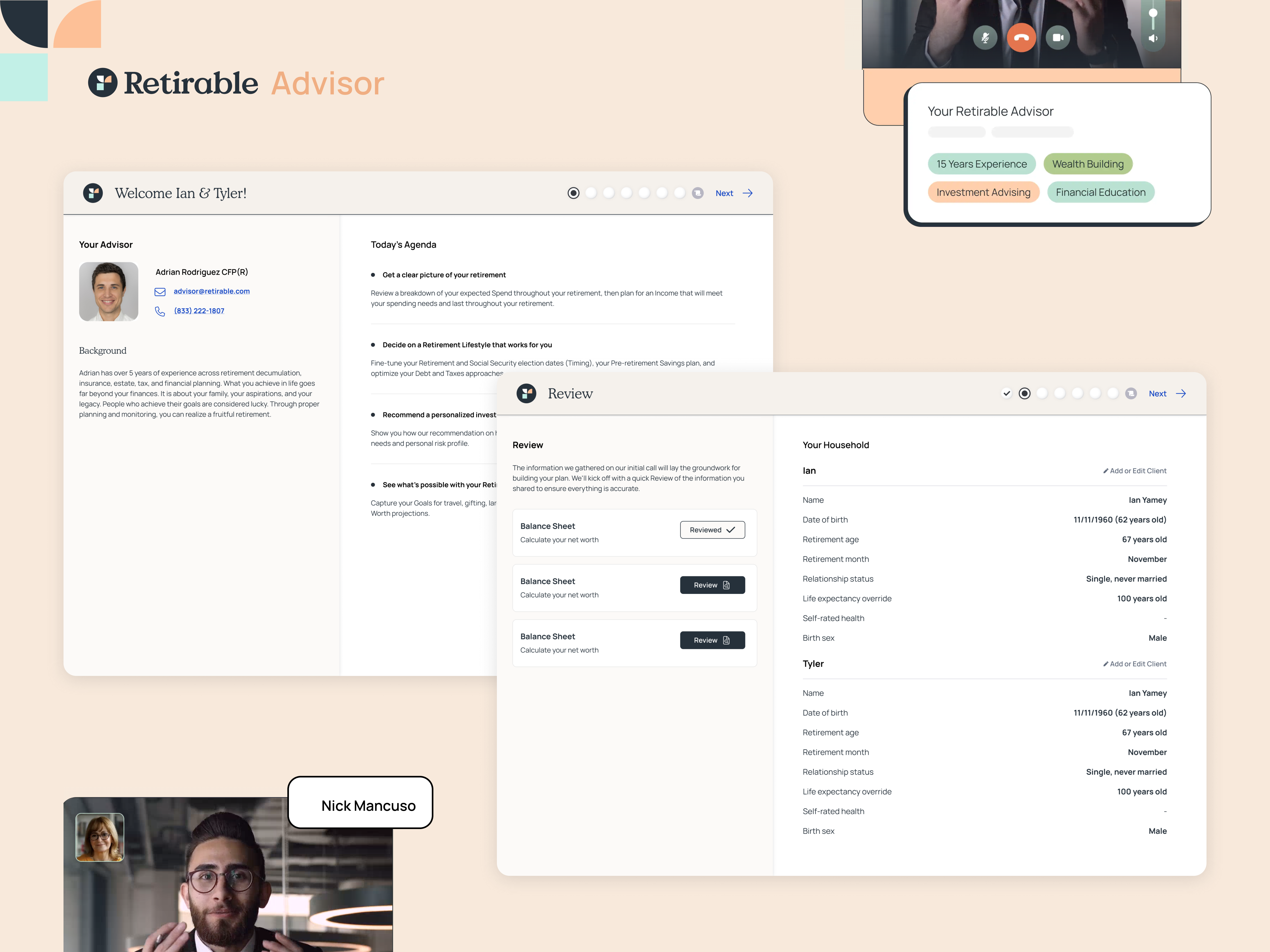 Retirable - Advisor app app branding design fintech ui ux web