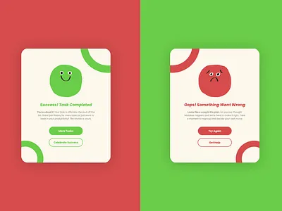 Daily UI #011 – Flash Message app challange dailyui flash message graphic design green illustration red right ui wrong