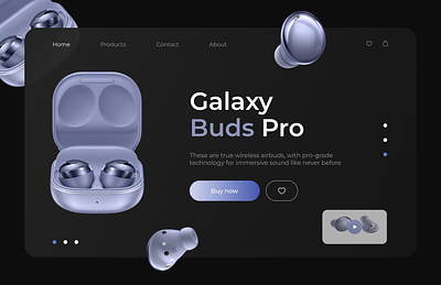 Galaxy Buds Pro Web Design android design gadgets innovation samsung smartphone tech technology ui uiesign uiuxdesign ux webdesign