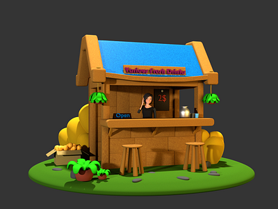 Drink shop Ilustration_ 3d 3danimasi3d 3dcafe 3dillustration animation ilustration ui