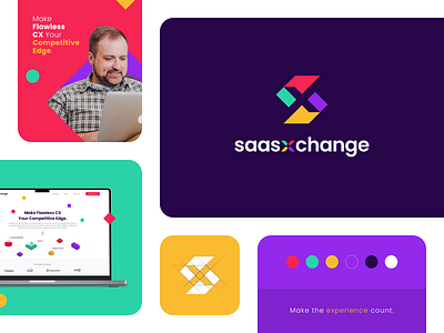 Saasxchange Logo Design ai branding cx graphic design hdcraft logo ux