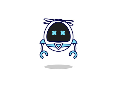 Confuse flying robot characer design character robot robot design robot illustration robot mascot vector