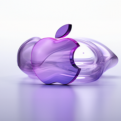 001 - Glass Apple logo in Cinema4D 3d apple cinema4d logo render ui