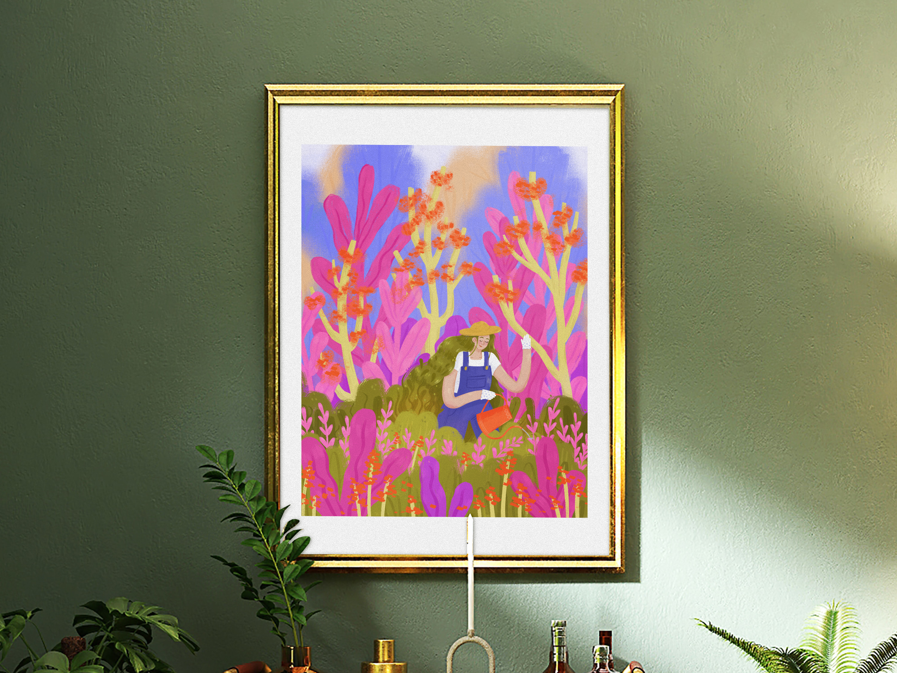 Magical Forest - Botanical Illustration art print blog illustration botanical bright character illustration colorful colourful cute design digital art digital artwork digital drawing digital illustration illustration mock up poster mock up pretty