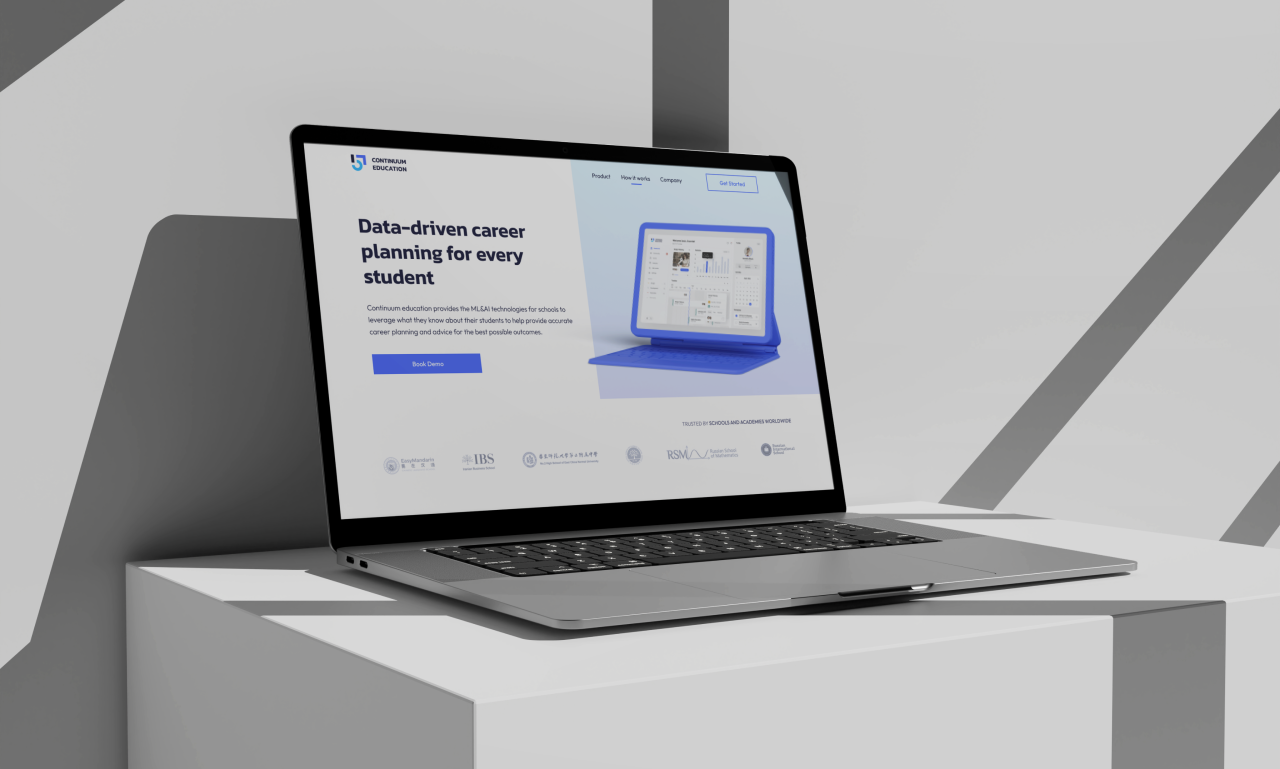 Continuum Education Website Design ai design education education website landing page promo startup design ui uiux website design