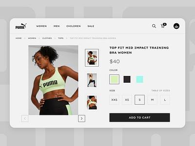 PUMA | E - Commerce app design e commerce puma shop sport store ui ux