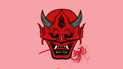 japan demon art design graphic design illustration logo oni vector