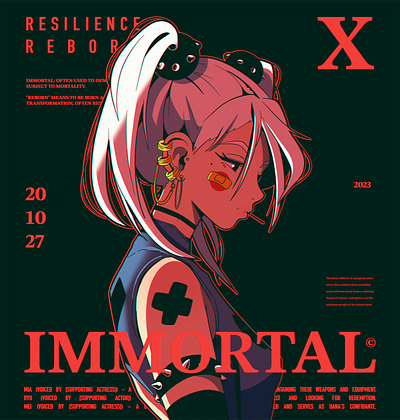 Immortal abstract anime illustration ipad pro poster texture