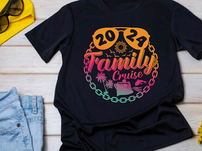 Family Cruise 2024 Family Vacation t-shirt design. branding design family cruise graphic design illustration logo t shirt typography ui ux vector