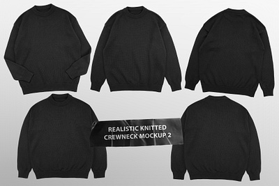 Realistic Knitted Crewneck Mockup 2 apparel artwork branding design graphic design knitted mockup template