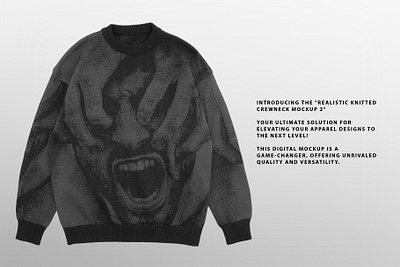 Realistic Knitted Crewneck Mockup 2 apparel artwork branding design graphic design knitted mockup template