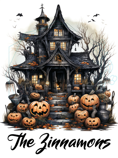 Personalized Spooky House art design house illustration personalization