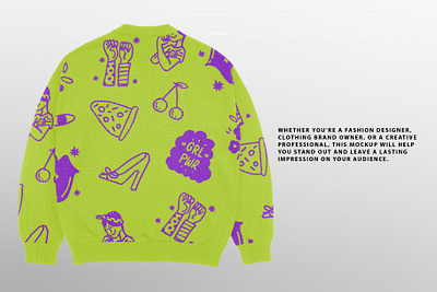 Realistic Knitted Crewneck Mockup 2 apparel artwork branding design graphic design knitted mockup template