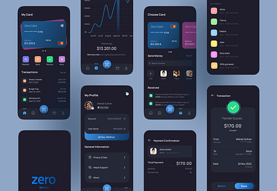 Zero Wallet - Mobile App finance graphic design product design ui ux visual interaction