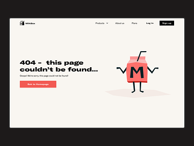 404 | MilkBox 404 branding design figma graphic design illustration ui web