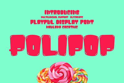 Polipop Playful Display Font animation branding font fonts graphic design logo nostalgic