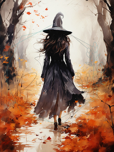 Don't walk Away from Me art design fashion illustration witch