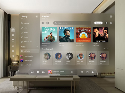 Apple Playlist Glassmorphism UI applemusicplaylistscollaborators