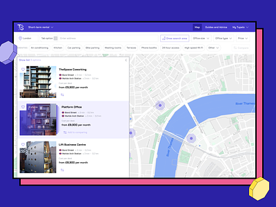 Website and Mobile App | Tupelo Spaces dashboard design figma illustration map mobile office property real estate ux design web