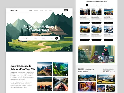 Travel Agency Landing page adventureseeker ai branding design designsystem digitaldesign illustration landigpage logo sass schwyz travel travel agency landing page travelagency traveldreams travelswitzerland tripplanner uiux ux website