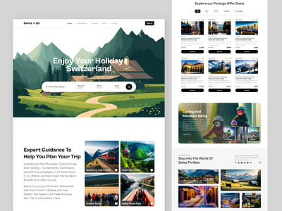 Travel Agency Landing page adventureseeker ai branding design designsystem digitaldesign illustration landigpage logo sass schwyz travel travel agency landing page travelagency traveldreams travelswitzerland tripplanner uiux ux website