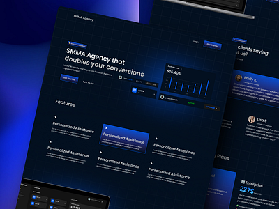 SMMA Agency- Landing Page app branding design graphic design illustration logo platform smma smma agency smma landing page ui ux web design