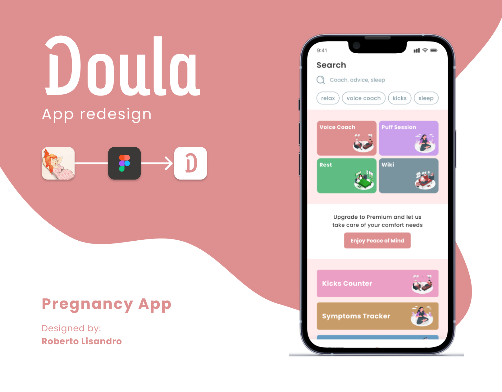 Doula: Redefining Pregnancy Through UX/UI app prototyping assistive technology branding figma healthcare technology maternal health mobile design pregnancy app pregnancy support uiux redesign user experience user experience design user interface user research uxui design womens health