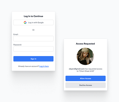 Daily UI 016 - Popup Overlay access allow app blue branding deny design figma graphic design grey icon illustration logo popup request access share sign up ui ux white