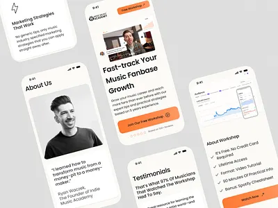 Landing Page Redesign for Indie Music Academy marketing mobile mobile design mobile resolution responsive design webdesign