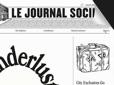 Menu Paper Fold about us animation black and white easter egg editorial hidden menu hover interaction le labo menu newspaper paper perfume reveal website