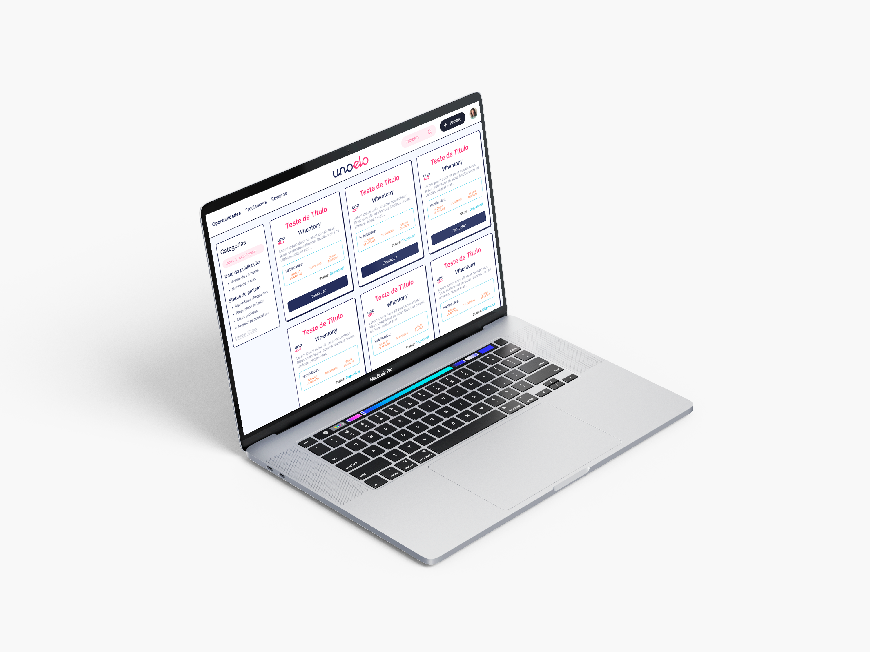 Plataforma de Serviços - UnoElo challenge neo brutalism ui