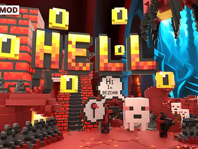HELL 3d brick building demon devil eyes games ghost hell lego megamod minecraft red roblox voxel voxel graphics voxelart