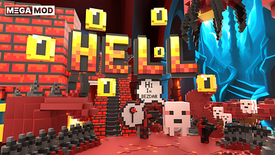 HELL 3d brick building demon devil eyes games ghost hell lego megamod minecraft red roblox voxel voxel graphics voxelart