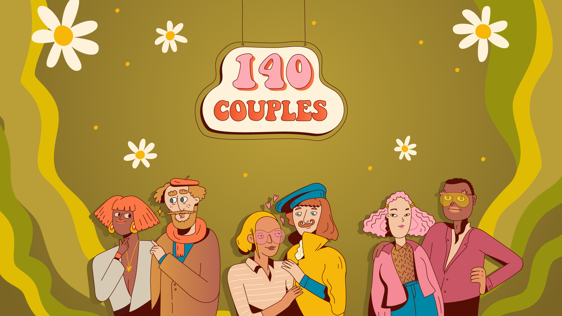 Some lovely couples 2d adobe illustrator after effects animation art artist cartoon character character design color creative education graphic ill illustration illustrator love modern retro vector
