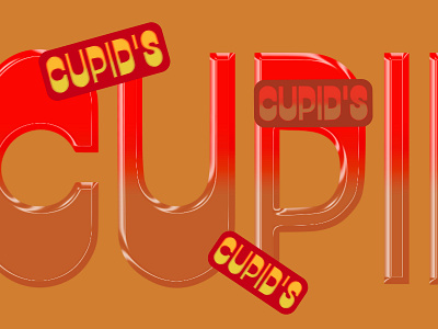 Cupid's #2 3d 3d type cupid experimental gradient logo sticker type typography