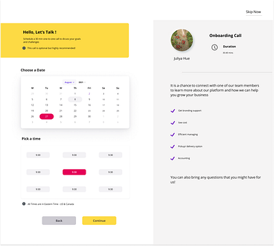 Appointment Page appointment booking branding calender call case design graphic design onboarding page project scheduling screen time ui uidaily uidesign ux