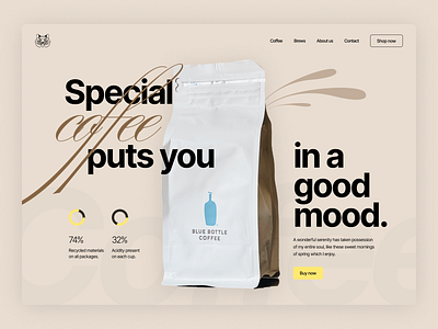 Coffee Store Website Landing Page above the fold coffee coffee store design landing minimal store ui ux website