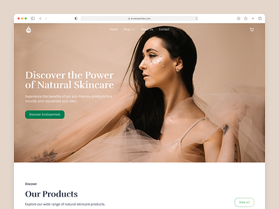 Natural Skin Care Product Brand - EcoEssentials branding design logo ui ux website design